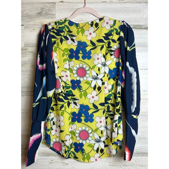 Isle by Melis Kozan Women’s Small Multicolor Floral Long Sleeve Boho Blouse NWT - Picture 2 of 7